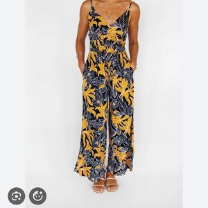 KHUSH Opal Jumpsuit in Tropical Black (xs)
